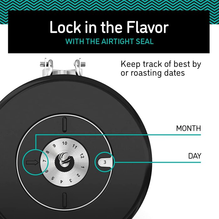 Контейнер для кави Coffee Gator з нержавіючої сталі (2 шт.) – для кавових зерен та меленої кави, з датою, CO2-вентилем та мірною ложкою (Сірий, Середній)