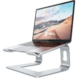 Підставка для ноутбука NULAXY, регульована, алюміній, сумісна з Dell, HP, Samsung, Lenovo (10-16 дюймів), чорний (срібло)
