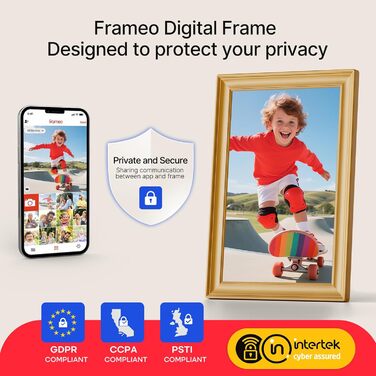 Frameo: Цифровий фоторамка 10.1 дюйма з Wi-Fi, сенсорним екраном IPS HD 1280*800 та 32GB пам'яті
