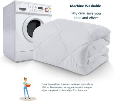 Ковдра CozyLux 200x200 см для всіх сезонів, ковдра з мікрофібри 300gsm, біла, дихаюча, 200x200 см