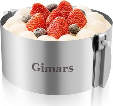 Кільце для пирога, регульована форма для випічки з харчової нержавіючої сталі Gimars висотою 8,5 см, герметична форма для випічки