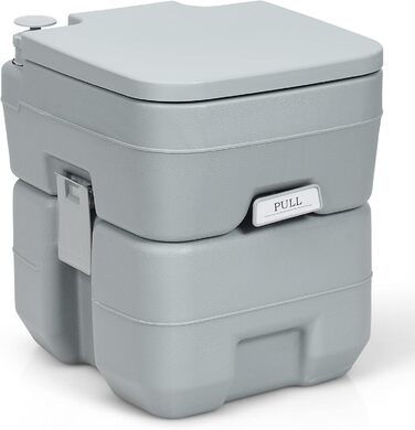 Туалет для кемпінгу DREAMADE 20L з баками для брудної та чистої води, мобільний туалет для дому, кемпінгу, трекінгу, до 200 кг, з промиванням