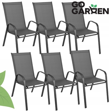 Комплект садових меблів Zolta, метал, сірий, 7 предметів