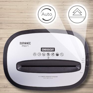 Шредер Duronic PS571 для документів, кредитних карт та CD, 15 аркушів, P4, 22 л