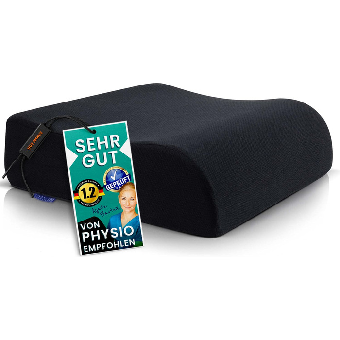 Подушка-підсидник DYNMC Bequeme для дорослих та дітей, ортопедична підставка на стілець та в авто, розроблена з фізіотерапевтами (Чорний)