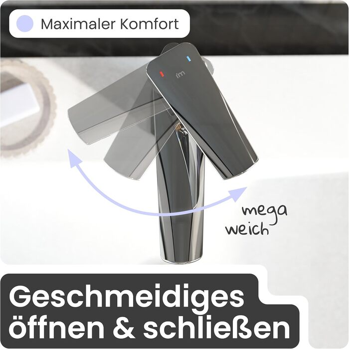 Змішувач для ванної кімнати Instmaier Amelie, одноlever, з міді (чорний/хром)