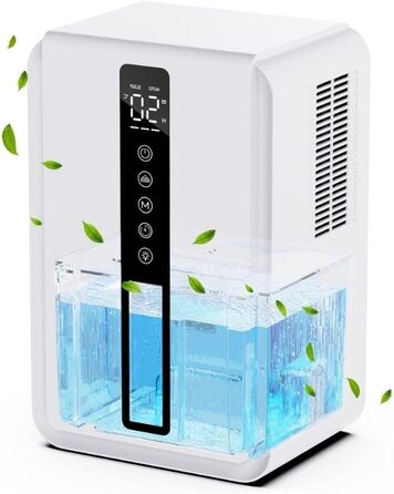 Електричний осушувач повітря 2500 мл, 3 швидкості, 2 режими, таймер 48 год, авто-стоп, захист від замерзання, для спальні та ванної кімнати