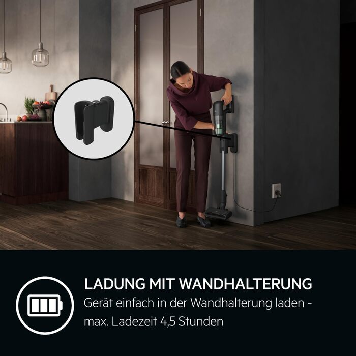 Акумуляторний пилосос AEG Serie 7000 Granitgrau: потужний, легкий (2,2 кг), ергономічний, з 70% перероблених матеріалів, до 50 хв роботи, 120 м², 2в1, 5-рівнева фільтрація, для всіх типів підлоги, автоматичний, сірий, AP71UB14AM