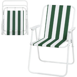 Крісло для кемпінгу WOLTU складне, розкладне крісло запальничка для вулиці, рибальське крісло з підлокітниками, пляжне крісло Складаний табурет для кемпінгу Тераса пляжного саду, CPS8151sz (білийзелений)
