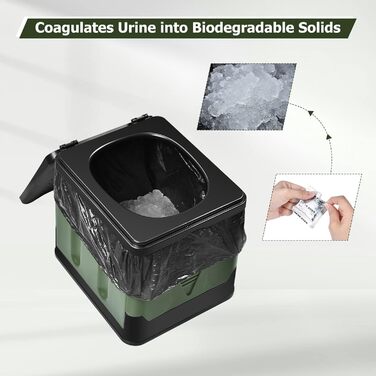 Зручна складана мобільна туалетна кімната OTRAKI для кемпінгу, фестивалів та подорожей (зелена)