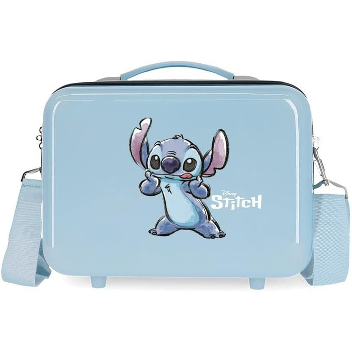 Сумка для туалетного приладдя Disney Stitch Naughty Make a Face, адаптивна, синя, 29 x 21 x 15 см, жорсткий ABS, 9,14 л, 0,8 кг