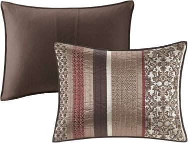 Ковдра Madison Park Jacquard Luxe Design, оверсайз King, Princeton Red, набір з 5 предметів