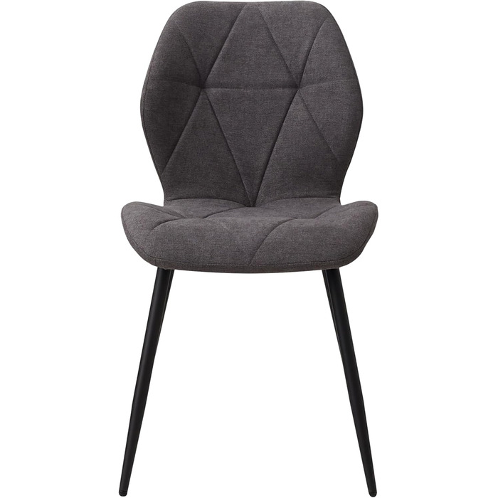 Стільці для їдальні GrandCA HOME, оббиті, скандинавський стиль, метал, ромбоподібні подушки, сірі (2 шт.)