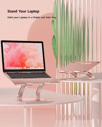 Підставка для ноутбука Nulaxy C1, сумісна з MacBook та іншими ноутбуками - Рожеве золото
