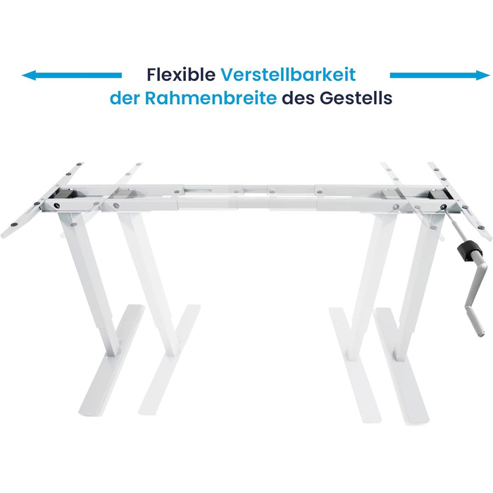 Регульований стіл Ergotopia Desktopia | Ручне регулювання висоти | Білий (Без стільниці)