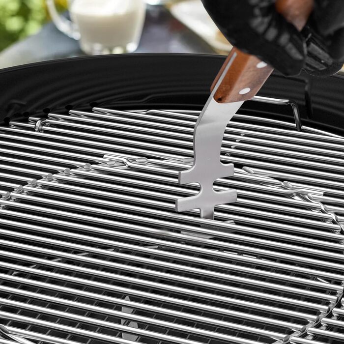 Набір гриль-посуду Onlyfire 4-в-1: щипці, лопатка, виделка, щітка з нержавіючої сталі та акації, з ручками та петлями для підвішування