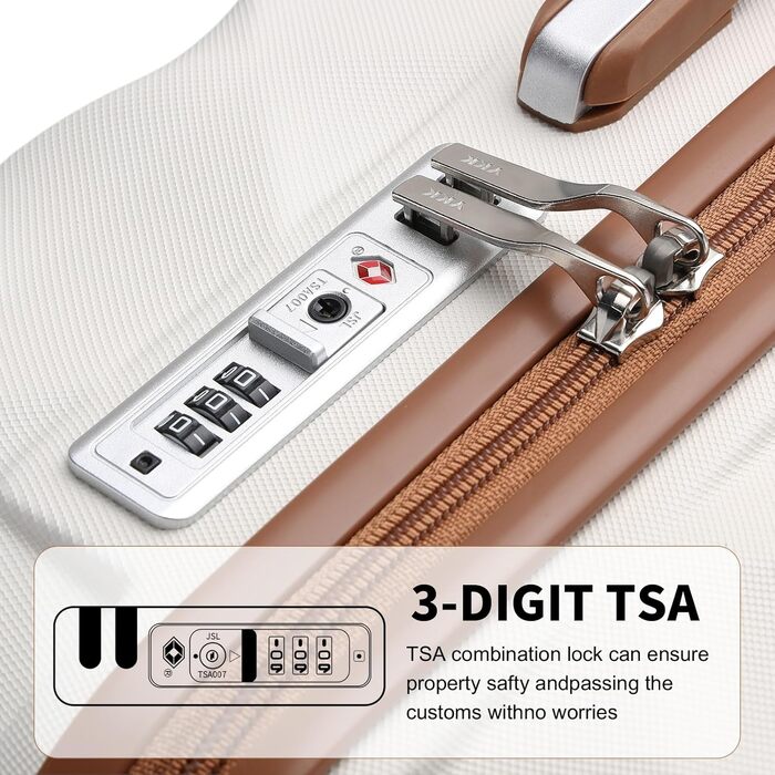 Набір валіз British Traveller: ручна валіза 54x36.5x21.5 см + косметичка 31x25x17 см, ABS+PC, кремовий