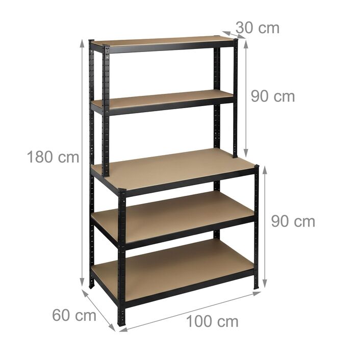 Міцна полиця Relaxdays з робочою поверхнею, витримує до 500 кг