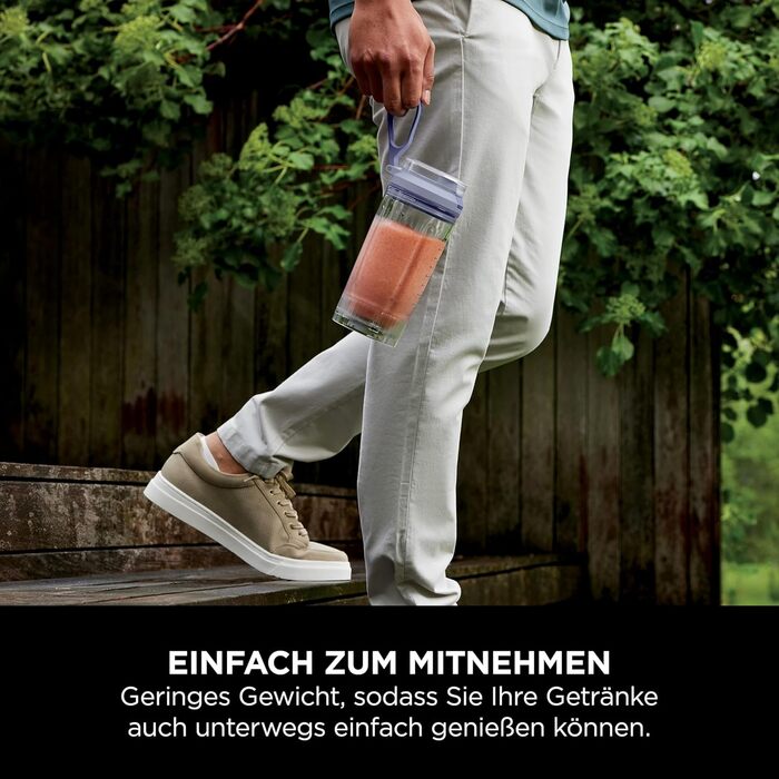 Портативний блендер Ninja Blast Max: 570 мл, акумулятор, чаша та кришка, 3 функції, для смузі та протеїнових коктейлів BC251EULD