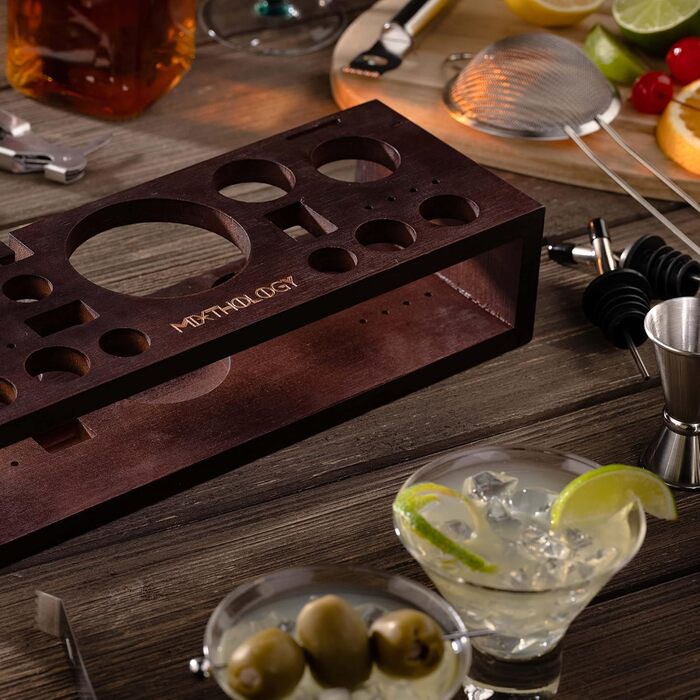 Набір бармена Mixology 31 предмет: професійний шейкер, інструменти та аксесуари для дому. Колір: темно-вишневий (Dark Cherry)