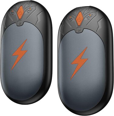 Електричні грілки для рук 2 шт., ультралегкі, перезаряджувані, портативні, 3 режими нагріву, до 24 годин, багаторазові USB грілки для рук для активного відпочинку взимку сірого кольору