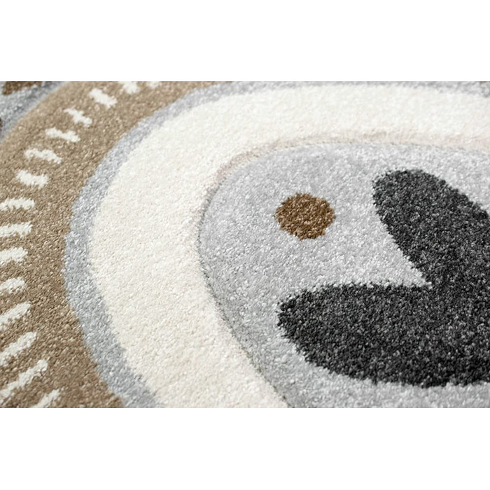 Дитячий килимок для дитячої кімнати, ігровий килимок в горошок у формі серця, Райдужний дизайн, розмір(80x150 см, сіро-коричневий)