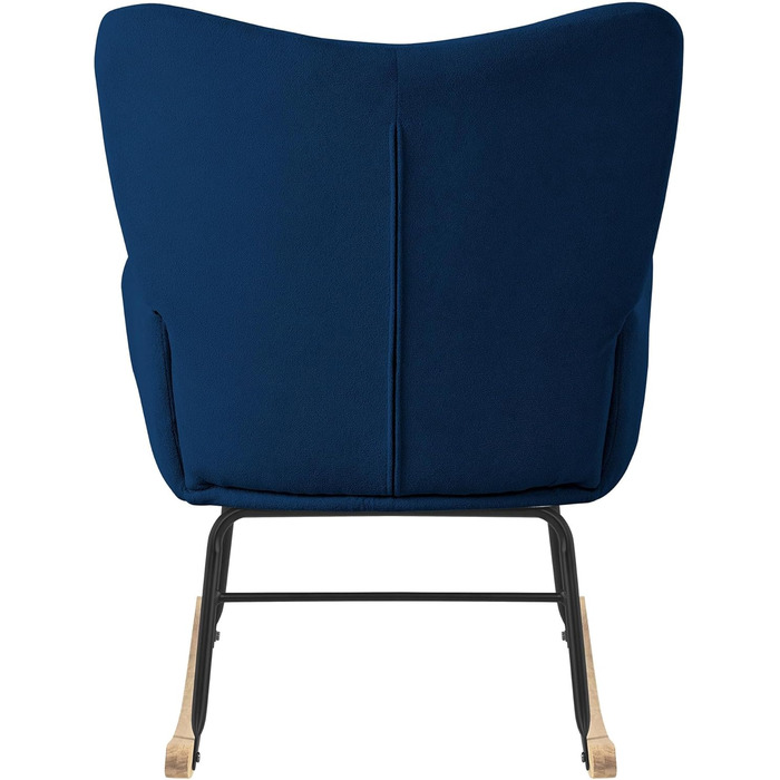 Крісло-гойдалка ML-Design з оббивкою під фліс, дерев'яні полози, блакитне. Крісло для відпочинку в вітальню, спальню або на балкон