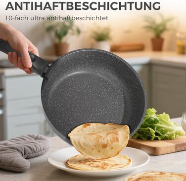 Набір каструль та сковорідок YASHE 9 шт. з антипригарним покриттям, білий (сірий), для всіх плит, знімний ручка, сумісний з духовкою, компактний, економія місця