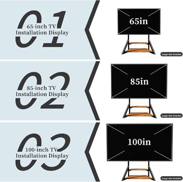 Стійка для телевізора Boden 65-100 дюймів з поличкою, чорна, VESA 800x600, модель VC-Z1188