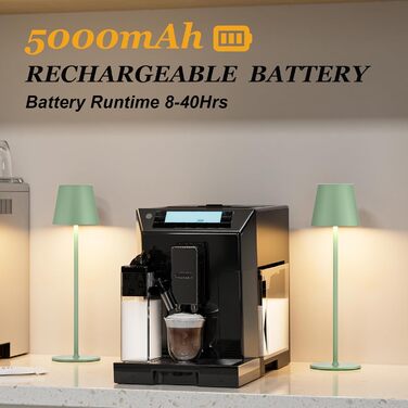 LED настільна лампа бездротова, акумуляторна, диммер, 2 шт. з 3 колірними температурами, регулюванням яскравості, сенсорне управління, зарядка USB-C, для відпочинку, намету, їдальні, нічного столика (чорний) 2 шт. Чорний-2 шт.