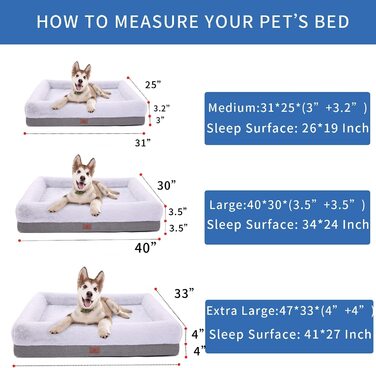 Ортопедичне ліжко для собак великих і середніх розмірів, диван-ліжко для собак з водонепроникною підкладкою і знімним миється чохлом, килимок для собак для ящиків і дивана, ліжко для цуценят, ліжко для домашніх тварин (сірого кольору, 117 х 77 см)