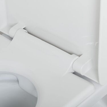 Сидіння для унітазу Tiger Stax, сидіння для унітазу з м'яким механізмом закриття та функцією легкого очищення, D-подібна форма, легке встановлення зверху, матеріал кріплення - нержавіюча сталь, білий