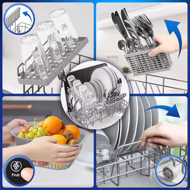 Настільна посудомийна машина Duronic DW5 BK Mini, 6 програм, 3 комплекти посуду, бак 5 л, без підключення води