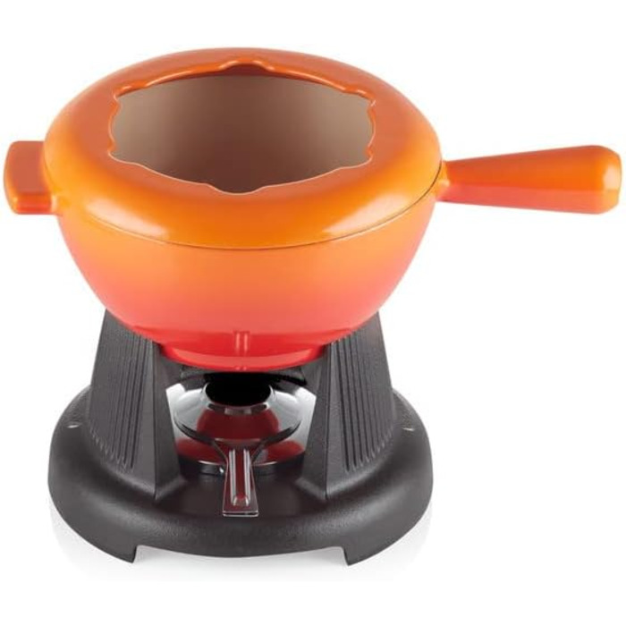 Набір для фондю Le Creuset з чавуну, 2,0 л, включає 6 виделок, кришку-розсіювач, підставка, 60020000602460 (Колір: Офенрот)
