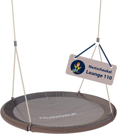 Шоукель HUDORA Nestschaukel Lounge - зручна сімейна гойдалка для дому та вулиці (110 см, Mocha)