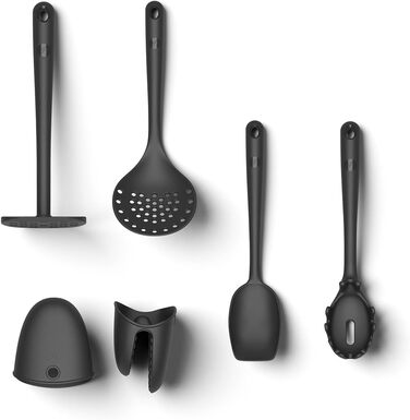 Набір кухонних аксесуарів Hoffmann Küchenhelfer-Set, 6 предметів, антрацит, силікон, нержавіюча сталь, антипригарне покриття