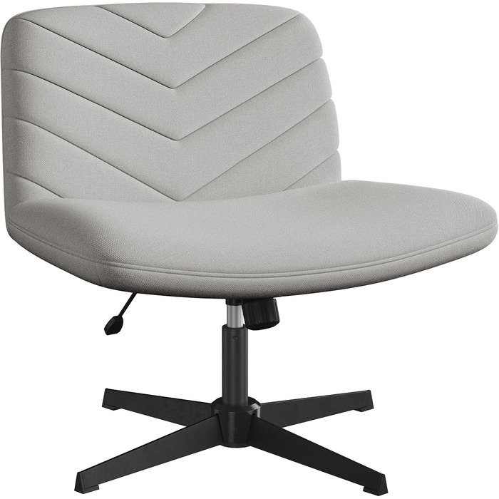 Офісне крісло Yaheetech з роликами, регульоване по висоті, з широким сидінням та середньою спинкою, для офісу та спальні (Світло-сірий)