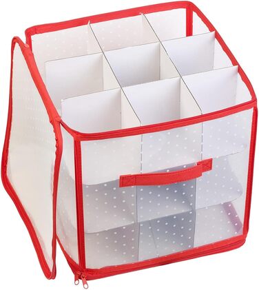 Коробка для прикрас на Новий рік Infactory: набір 3 шт. для зберігання 27 новорічних кулі до 10 см, з ручкою