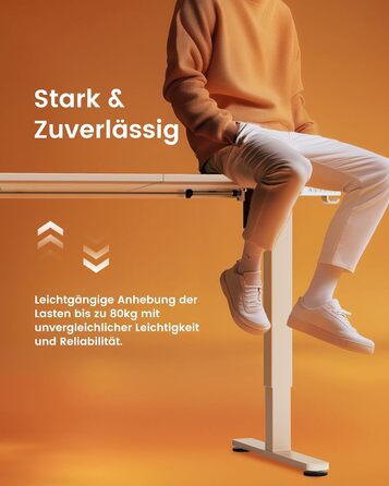 Електричний регульований стіл ErGear 160x80 см з пам'яттю, білий. Підключення до плати 120x60 см для дому та офісу