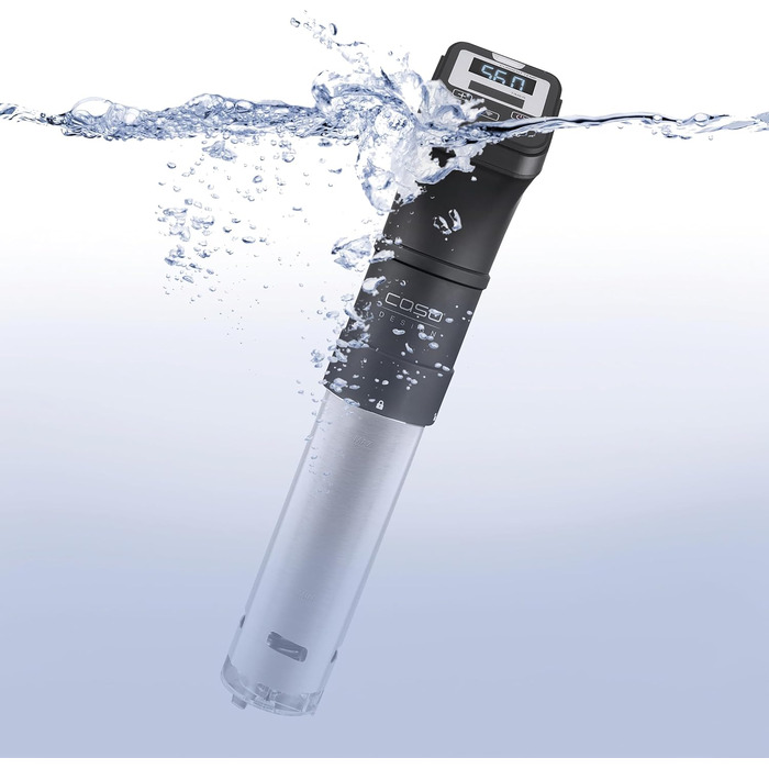 CASO SV 1200 Pro Smart - Су-від гастрономічний прилад: точне регулювання температури до 90°C, водонепроникний, керування через додаток CASO Control, об'єм до 30 літрів