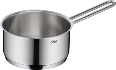 Каструля Silit Extra Cook з нержавіючої сталі 16 см з мірною шкалою та широким зливом, для плити Induktion