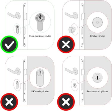 Електронний дверний замок WELOCK з паролем, RFID, Bluetooth, циліндр 50-100мм, срібло, Smartlock