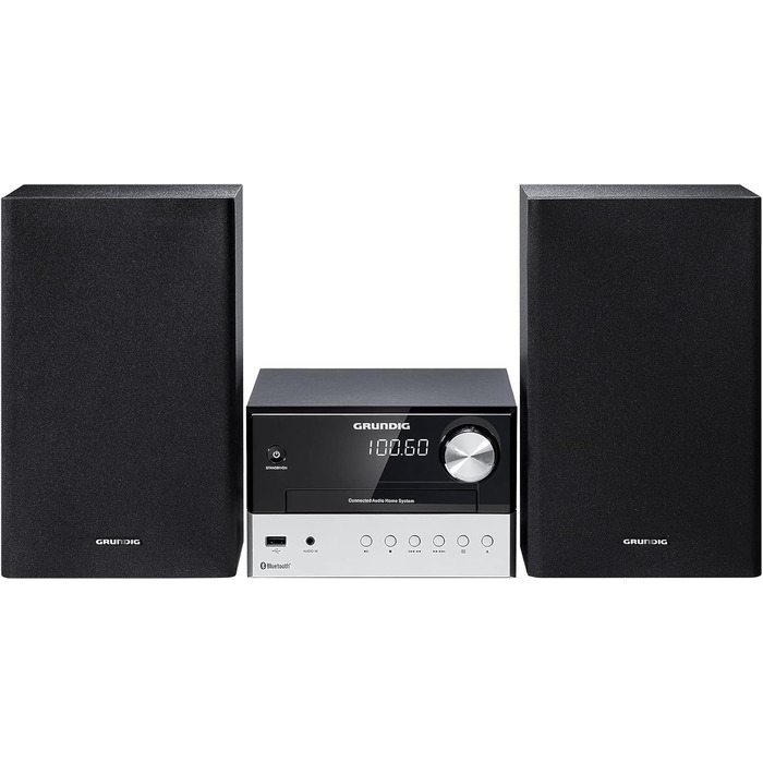 Мікросистема Grundig CMS 1050 DAB BT, CD/MP3, USB, 30 Вт RMS, чорний/сріблястий