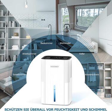 Електричний осушувач повітря 2800 мл з функцією відтавання та таймером, тихий осушувач для дому, підходить для підвалу, ванної кімнати, з 7-кольоровим LED-підсвічуванням та нічним режимом