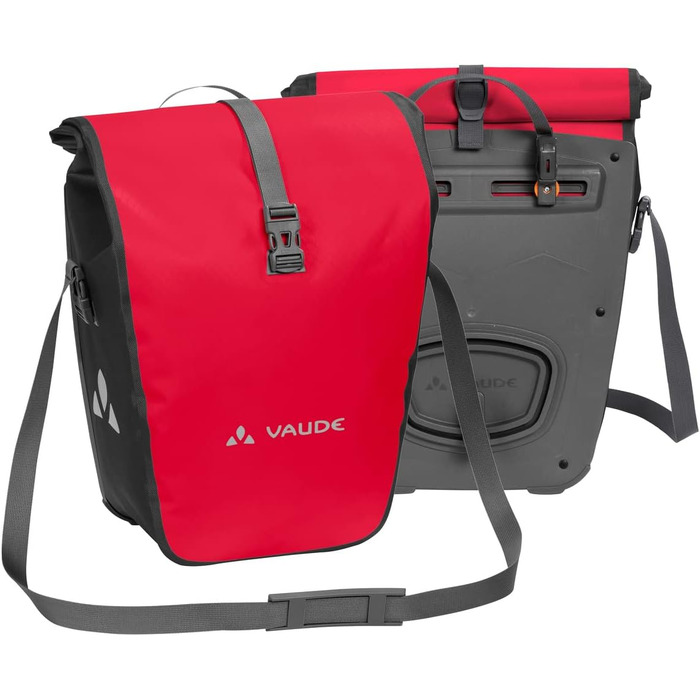 Кофри для багажника Aqua Back 2x24L, 2 x задні кофри водонепроникні, велосипедна сумка-кофр ззаду, легке кріплення Зроблено в Німеччині (Червоний, один розмір)