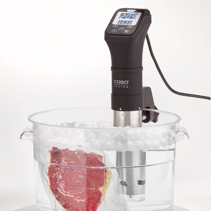 CASO SV 1200 Pro Smart - Су-від гастрономічний прилад: точне регулювання температури до 90°C, водонепроникний, керування через додаток CASO Control, об'єм до 30 літрів