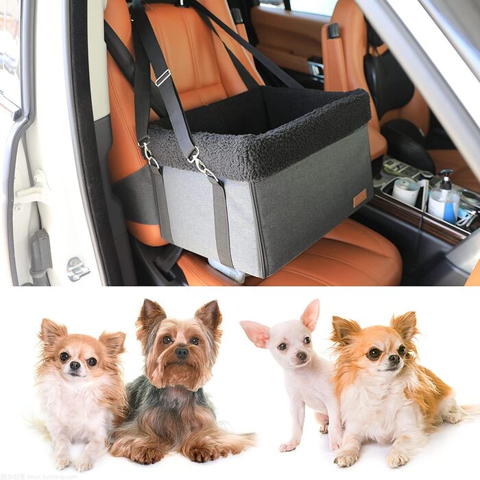 Автомобільні сидіння apollo walker для собак сидіння-підсилювач для собак зі знімним флісовим вкладишем складаний дизайн для маленьких домашніх тварин сірий
