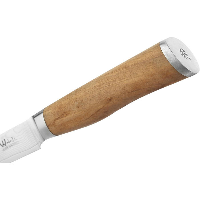 Ніж кухонний Wakoli з дамаської сталі (VG10) з 20 см лезом – гострий та збалансований – ніж з ручкою з оливкового дерева в подарунковій коробці – ніж кухарський для професіоналів та любителів (ніж для шаткування)