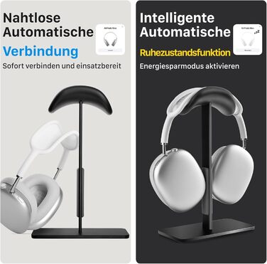 Підставка для навушників AirPods Max, алюміній, чорний, з режимом сну, антиковзаюча, захист від подряпин