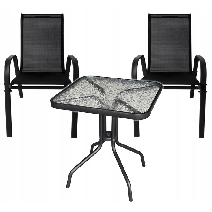 Комплект садових меблів Gotel, метал, чорний, 3 предмети